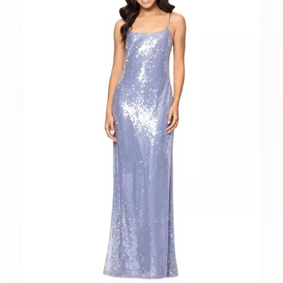 AQUA Formal Women’s Sequin Gown Blue Sz 2 NWT - Picture 1 of 10